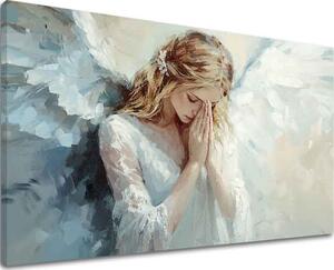 Obraz andělů Nebeský dotek | dotaženo rukou umělce - 40x60 cm
