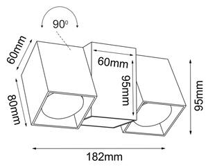 Brosline 2294 - Nástěnné bodové svítidlo CUBE 2xGU10/10W/230V černá