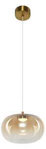 EUlight Závěsné svítidlo Vaso, 1x jantarové skleněné stínítko, (fi 18cm), g