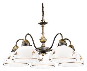 Kolarz 731.85.150 - Lustr na řetězu NONNA 5xE27/75W/230V jeleni rose gold
