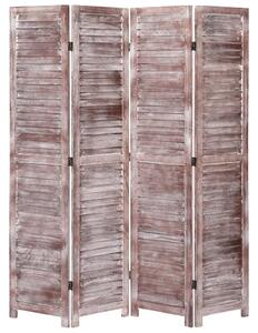 4dílný paraván hnědý 140 x 165 cm dřevo