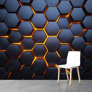Fototapety Světelná záře pod šestiúhelníky, Fototapety abstraktní, u93570 : uwalls.cz