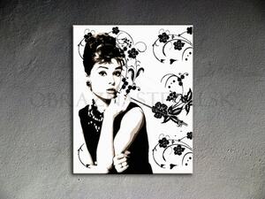 Ručně malovaný POP ART obraz AUDREY HEPBURN 80x100 cm