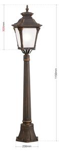 Orion - Venkovní lampa AIKO 1xE27/60W/230V 115 cm IP23 bronz/patina