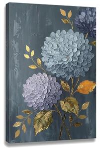 Obraz hortenzie na plátně – s ručně malovanými detaily - 40x60 cm