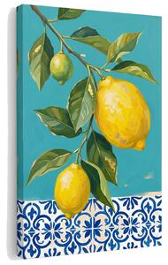 Obraz s motivem citronů na plátně – s ručně malovanými detaily - 40x60 cm