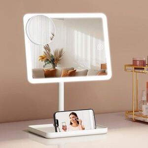 Zrcadlo do make-upu – zvětšovací zrcadlo – kosmetické zrcadlo – 10x zvětšení – 18 cm – bílá barva