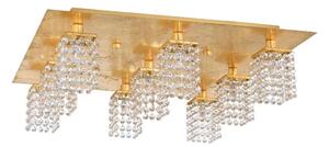 Eglo 97722 - LED Křišťálový přisazený lustr PYTON GOLD 9xG9/3W/230V