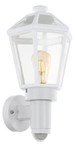 Eglo 79288 - Venk. nástěnná lampa se senzorem MONSELICE 1xE27/28W/230V IP44 bílá