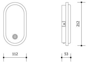 LED Venkovní nástěnné svítidlo se senzorem OVAL LED/10W/230V IP65 bílá