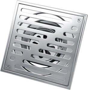 Dřezová sítka s hranatým dnem - nerezová ocel - proti zápachu - do koupelny - odtokové sítko - sprchový odtok (150 * 150 mm)