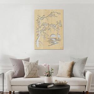 Dřevo života | Dřevěná dekorace na stěnu SAKURA | Rozměry (cm): 20x28 | Barva: Třešeň