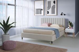 Světle šedá čalouněná postel CANDO FULL 160x200 cm