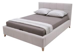 Béžová prošívaná postel VELVA FULL 160x220 cm