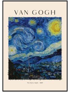 Vincent van Gogh - Hvězdná noc Rozměr plakátu: A4 (21 x 29,7 cm)