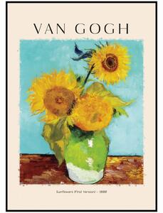Vincent van Gogh - Slunečnice Rozměr plakátu: A4 (21 x 29,7 cm)