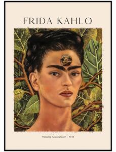 Frida Kahlo - Přemýšlení o smrti Rozměr plakátu: A4 (21 x 29,7 cm)