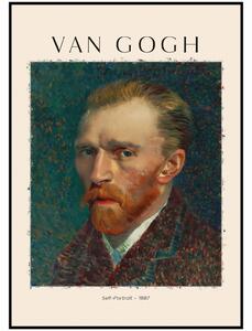 Vincent van Gogh - Autoportrét 1887 Rozměr plakátu: A4 (21 x 29,7 cm)
