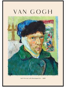 Vincent van Gogh - Autoportrét s obvázaným uchem Rozměr plakátu: 30 x 40 cm