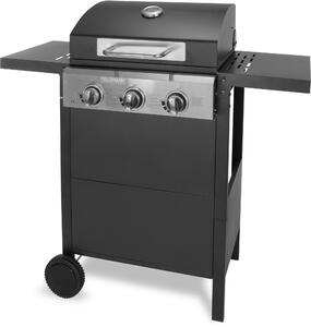 FIELDMANN FZG 3003 Plynový gril, velikost grilu: 107 x 53 x 110 cm, 3x hlavní hoák, sklopné boní stolky, teplomr