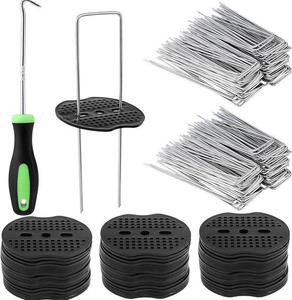 U-kování pro kotvení – zemní hroty – upevnění v zahradě – pozinkovaná ocel – 15 cm – stříbrná barva