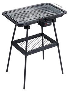 Elektrický gril Alpina 2 v 1, 2200 W – stolní gril s termostatem a funkcí udrování teploty – elektrický gril s nastavitelným rotem – 51 x 30 cm – erný