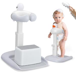 Vanouška pro miminka - Sprcha pro miminka - Nastavitelná - S hlavicí ve tvaru kachny - Protiskluzová - Sedátko do vany