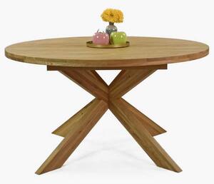 Rozkládací okruhlý stůl z masivu dub a židle