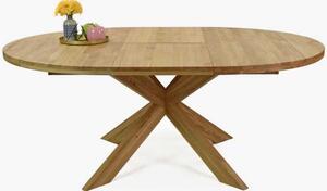 Rozkládací okruhlý stůl z masivu dub a židle