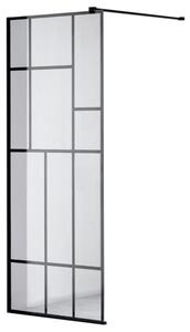 BPS-koupelny Sprchová zástěna Walk-in SH05G BL 130 černá/transparent - bez vaničky