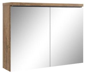 Zrcadlová skříňka - Dub - 80 x 60 cm - S LED osvětlením