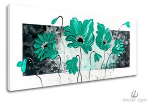 Autorská reprodukce na plátně KVĚTINY - 70x30 cm