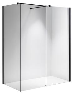 BPS-koupelny 2-dílná sprchová zástěna Walk-in SH07 DUO BL 80x70, černá mat/transparent - bez vaničky