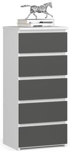 Ak furniture Komoda CL5 40 cm bílá/grafitově šedá