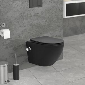 Závěsné WC - Bez okraje - S funkcí bidetu - Černé - 49 cm