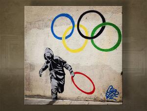 Obraz na plátně ČTVEREC Street ART - Banksy - 30x30 cm