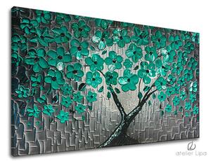 Autorská reprodukce na plátně KVĚTINY - 70x40 cm