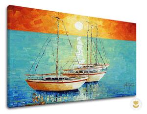 Autorská reprodukce na plátně LODĚ - 90x60 cm