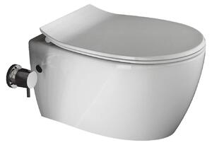 Závěsné WC s bidetovou funkcí - Hlubokým splachováním - 510 x 363 mm - Bílé - Montáž na stěnu