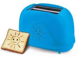 Topinkovač na 2 toasty, 750W, vypaluje smajlíky, funkce přihřátí a rozmrazení, tyrkysový
