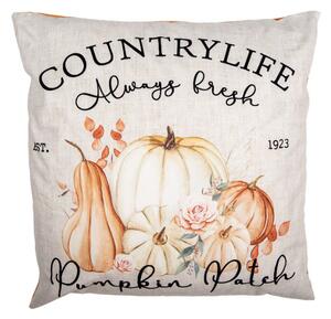 Podzimní povlak na polštář s dýněmi a nápisem Countrylife Always Fresh Pumpkin Patch – 45x45 cm