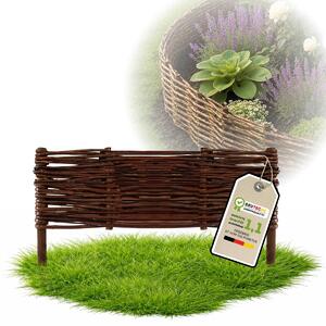 Zahradní plotek z vrbového pletiva - palisáda - 20 x 50 cm - Ohrazení záhonu - Ruční pletení - Bez plastu - Ochrana trávníku a záhonů