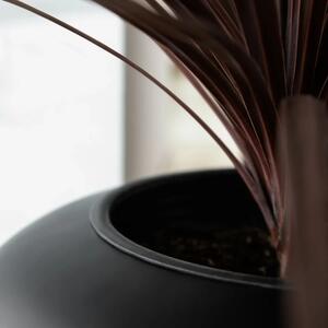 Kulatý květináč VIGLIA, sklolaminát, výška 27 cm, černá