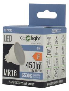 LED žárovka 12V MR16 5W - studená bílá ECOLIGHT