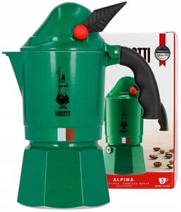 Bialetti Konvička Moka Express Alpina 3šálky 150 Ml Zelená Hliník