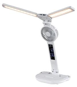 Rabalux 74030 NOVILO - LED dotykem stmívatelná stolní lampa s ventilátorem, LED 7W, 420lm, 3000-4000-6500K (Stolní lampička s ventilátorem)