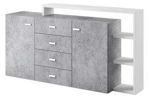Komoda Bilsby Typ 27 (beton colorado + bilá). Akce -21%. 1030344