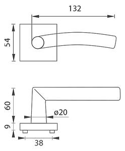 Dveřní kování MP Swing - HR (BN - Broušená nerez), klika-klika, Bez spodní rozety, MP BN (broušená nerez)