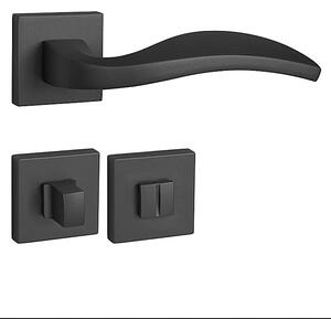 Dveřní kování MP FO - DIANA - HR (BS - Černá matná), klika-klika, Bez spodní rozety, MP BS (černá mat)
