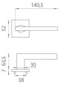 Dveřní kování MP Lila - HR 7S (BS - Černá matná), klika-klika, Bez spodní rozety, MP BS (černá mat)